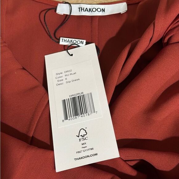 THAKOON Women’s Spaghetti Straps Midi Slip-dress in the Size 6 in Rust Color - Picture 15 of 16
